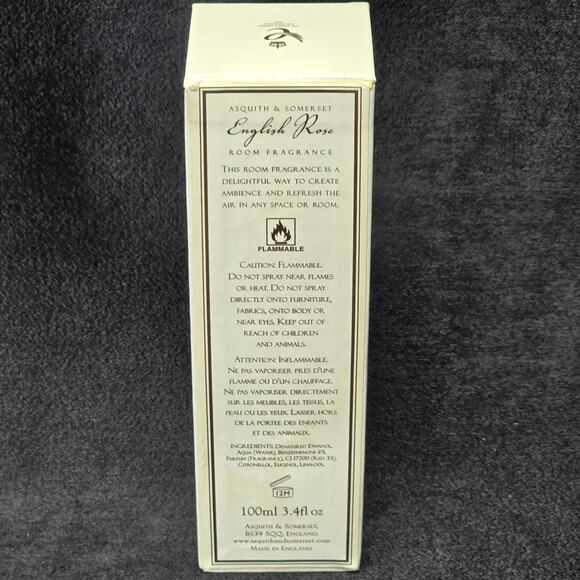 Asquith & Somerset English Rose Room Fragrance Spray 3.4 Original Box 90% Full - Picture 6 of 11